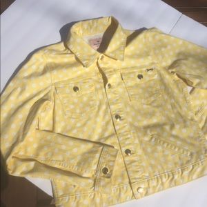 JUICY COUTURE WOMENS YELLOW POLKA DOT JACKET